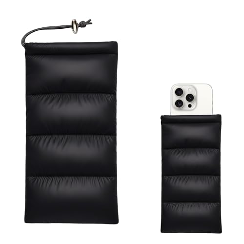 YTAXYZWR Funda térmica para móvil Universal 19x10,5 cm Negra con Tapa Protectora, Compatible con la mayoría de Smartphones, Ideal para Senderismo, esquí, Ciclismo y Actividades al Aire Libre