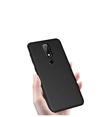Image of Mobile Back Cover Case for Nokia 5.1 Plus (Silicone Case|CameraProtection|Black SC1510)