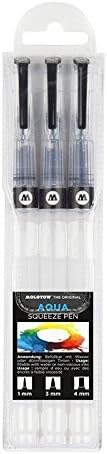 Premium Aqua Squeeze Pen Basic Set of 3 Empty Refillable Artist Brush Markers