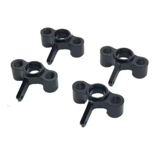RC Repuestos para Jlb para Racing para Cheetah 11101 21101 J3 Speed ​​1/10 4 Piezas Manguetas Dirección Metálicas Porta bujes Piezas De Mejora para Coche RC(Black)