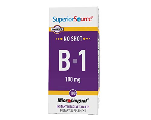 Superior Source Vitamin B1 (Thiamin), 100 mg, Under The Tongue Quick Dissolve Sublingual Tablets, 100 Count, Increased Metabolism and Energy Production, Nervous System Support, Non-GMO
