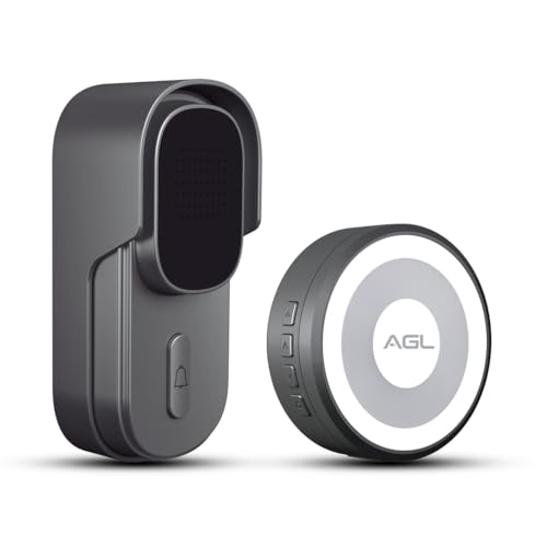 Campainha Wi-Fi Toc Fácil Áudio AGL – Porteiro Inteligente com Notificações no Smartphone, Abertura de Fechadura, Sem Fio, Compatível com AGL Home, Tuya e SmartLife – Preto