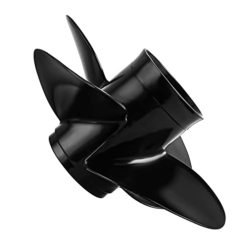 Image of Upgrade OEM Aluminum Boat Propeller Compatible with Mercury Engines 40hp 50hp 60hp 75hp 90hp 100hp 115hp 125hp,15 Spline,4 1 /4 inch Gearcase4 Blades,RH