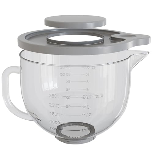 Tazón de vidrio compatible con KitchenAid 4.5 y 5 cuartos miniatura 1