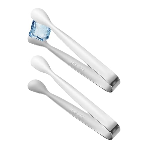 Pinze per ghiaccio, pinze per zucchero, pinze per cubetti di zucchero, confezione da 2 pinze per dolci, clip da portata da 10 cm, pinze per antipasti in acciaio, piccole pinze per alimenti