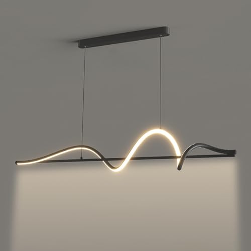 Plafonnier linéaire moderne à LED avec suspension 3 modes couleurs pour chambre et bureau