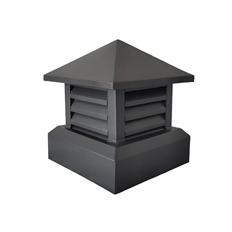 Aluminum Alloy Villa Chimney Cowl Cap Roof Vent Cover Rain Louver Cap Square Drain Cap Windproof Design 50 * 50 cm Size