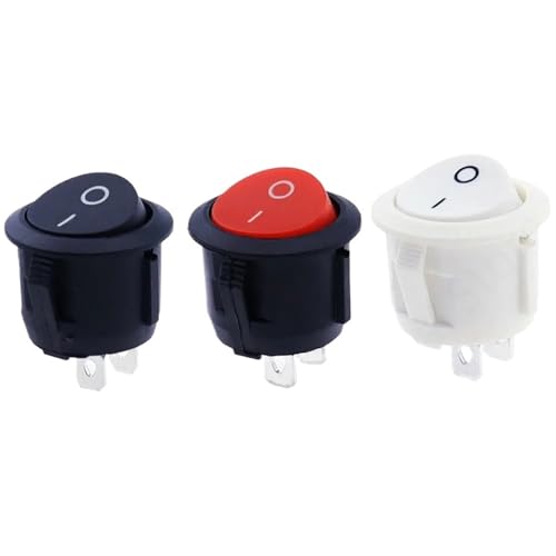 Interruptores redondos de 16mm blancos para sistemas de 2 pines, pack de 10 unidades duraderas 2