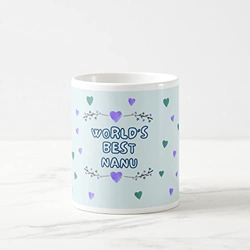 Navadey White Ceramic Coffee Mug 325 ml for Coffee Tea Milk Beverages | Stylish Tea Cup for Home & Kitchen | Coffee Cup with Travel/Motivational Quotes - World's Best Nanu