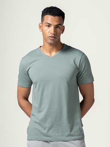 Image of DAMENSCH Regular Fit Cotton Blend Tshirt Half Sleeve Crew Neck Comfortable Casual Lightweight Premium Vortex Elemental Breeeze Tshirts for Men Pack of 1