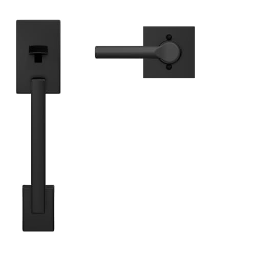 Image of SCHLAGE Century Lower Half Entry Handleset, Broadway Lever, Matte Black