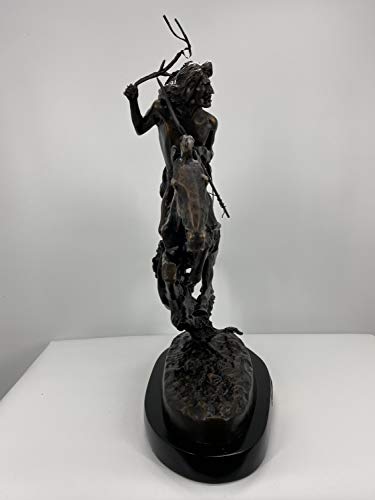 American Handmade Bronze Sculpture Statue Cheyenne By Frederic Remington Baby Size 8.5 Inch Tall #TOP3