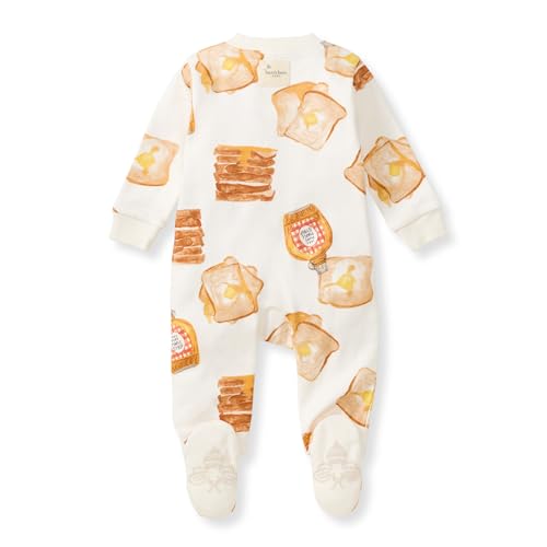 Image of Burt's Bees Baby unisex-baby Sleep & Play, Organic One-piece Romper-jumpsuit Pj, Zip Front Footed Pajama