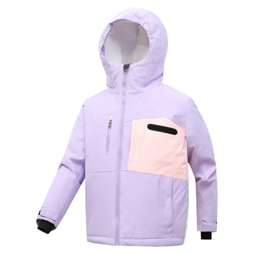 Boys Girls Winter Coat Hooded Ski Jacket Puffer Fleece Lined Snow Coat Kids Thicken Warm Down Jacket Windbreaker Outwear