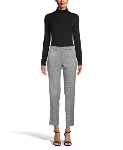 Anne Klein Women's Plaid Slim Leg Bowie Pant, Anne Black/Anne White, 6