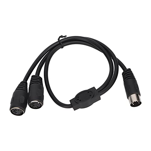 DIN 5 Pin Splitter Y-Adapter MIDI-Kabel, MIDI 5 Pin Stecker auf 2 DIN 5 Pin Buchse Verlängerungs-Audiokabel, 1,6 Fuß