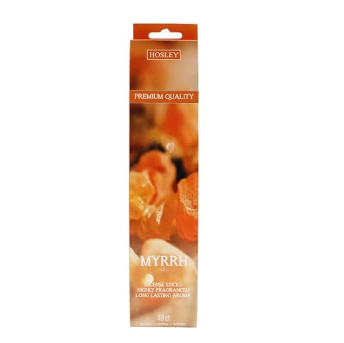 Hosley 40 Pack Incense Sticks Myrrh Perfect for Home Meditation & Aromatherapy