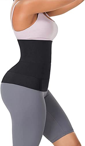 Lueweilife Waist Trainer For Women Lower Belly Fat Wrap Waist Trimmer Plus Size Compression Tummy Control Belt (L-16.4Ft Long) Black #TOP7