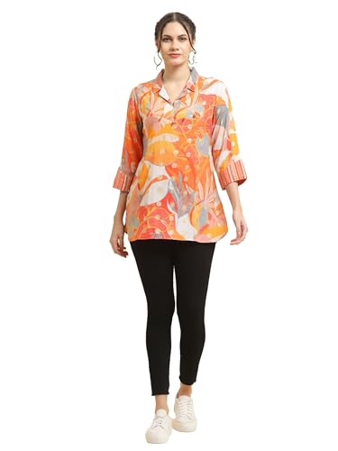 Image of Shree Women Liva (Rayon) White Floral Print Kurta