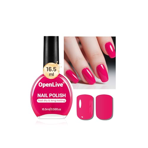 OpenLive 16.5ml Rose Pink Nail Polish Large Volume Quick Dry Nail Polish, Long Lasting Shine, Fingernail Toenail Nail Art DIY Home Travel Nail Art Gift