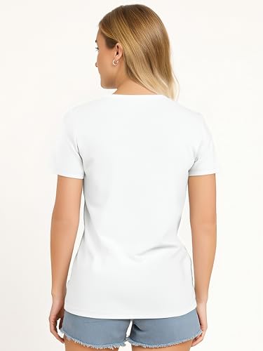 Image of V Neck T Shirts for Women, Athletic Short Sleeve Workout Top, UV Sun Protection, Quick Dry Moisture Wicking Shirts for Women