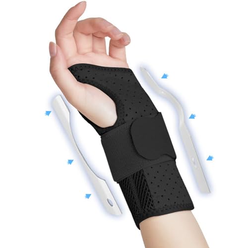 SONGQEE Carpal Tunnel Wrist Support Brace with 3 Straps, Breathable Wrist Splint for Carpal Tunnel, Hand Support Wrist Brace with Metal Splints for Arthritis, Relieve pain, Tendonitis, RSI, Sprain