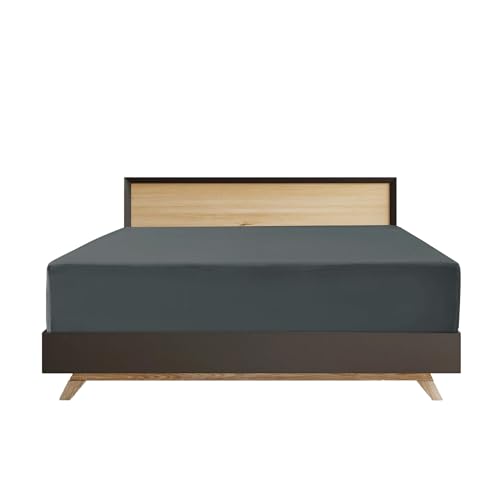 Ev Dekor Extra Deep Fitted Sheet Single, Charcoal, Deep Pocket Bedsheet 16inch (40 cm) Soft Brushed Microfiber Fabric