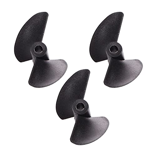 Fielect 3Pcs 2 Blades CCW Propeller for Ship Model Rc Boat Propeller Model Black Plastic Paddle 32mm Diameter 1.4 Pitch 3.18mm Hole Dia