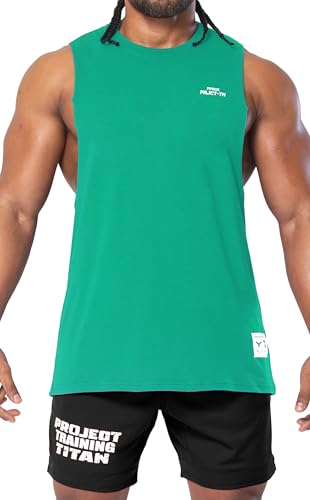 Project Titan Camiseta sin Mangas para Entrenamiento para Hombre, con Brazo caído, sin Mangas, para Gimnasio, Hoja de Menta, Small