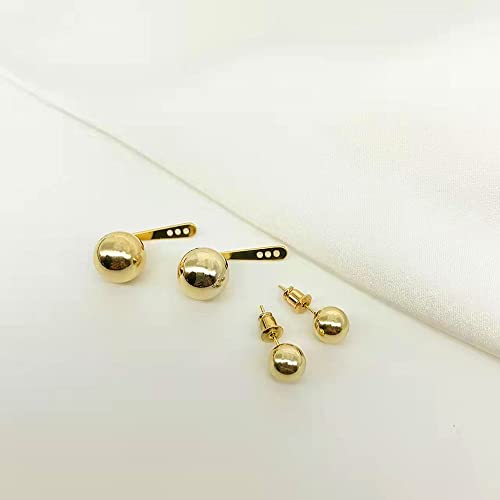 Double Ball Jacket Earrings for Women Girls Front Back 2 in 1 Stud Earrings Pearl Ball Earrings3