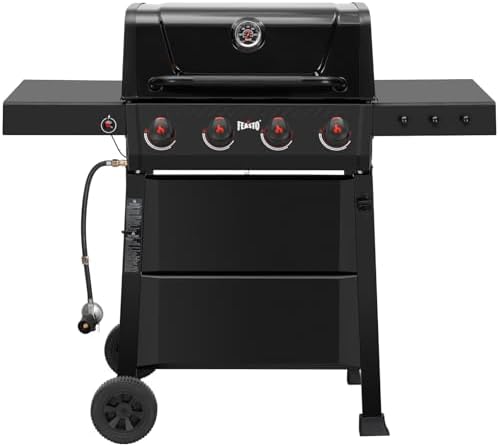 4 Burner Gas Grill, 36,000 BTU Outdoor BBQ Grill with Side Table ...