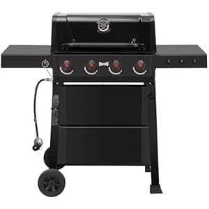 4-Burner Gas BBQ Grill with Side Ta...