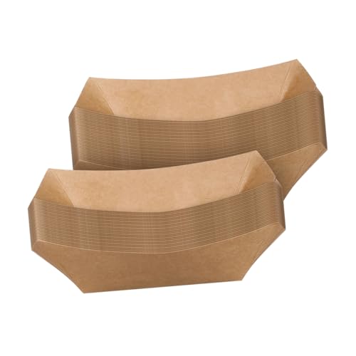 PRETYZOOM Leakproof Paper Food Serving Trays Pcs Kraft Snack Trays Carnival Plates Hot Dog Holders Bulk Party Supplies