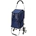Foldable Shopping Stair Trolley with 40L Removable Oxford Waterproof Bag, Stainless-Steel-Alloyed Aluminium Frame - Ideal for All Your Shopping & Hauling Needs (Blue)