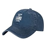Cool I PAU-SED My Game to Be Here Funny Gifts-Baseball Cap Unisex Adult Vintage Washed Hat Baseball Hats Navy Blue-LL