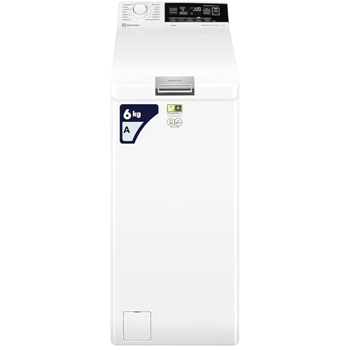 Electrolux 700 Lavadora de carga superior, 6 kg, EW7T336A, clase A, tecnología SteamCare y tecnología SensiCare, pantalla LED con control táctil, revoluciones 1251, 600 x 400 x 890 mm, blanco