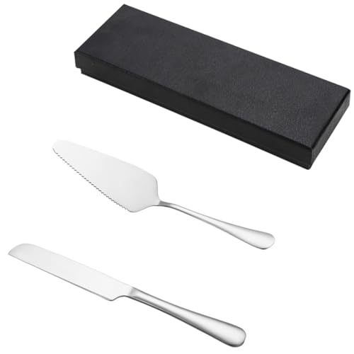 Garneck 1 Set Cake Knife Set Baking Cake Slicer Cutter Gold Cake Knife Scraper Tool Kitchen Utensils Dessert Cake Dividing Tool Mousse Cake Spatula Cake Cutting Kit Stainless Steel Silver