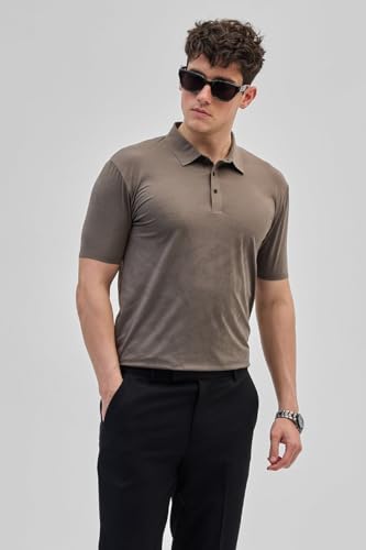 Image of SNITCH Light Brown Stitchless Polo T-Shirts