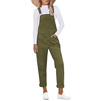 Roskiky Womens Dungarees Corduroy Overall Women Comfy Overalls For Women Winter Moss L