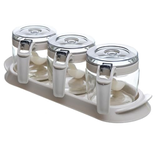 GrnArt 調味料容器 片栗粉 容器耐熱ガラス調味料 容器 容器砂糖塩入れ容器おしゃれ 密閉 調味料 ケース 調味料いれ おしゃれ アウトドア 塩コショウ入れ ワンタッチシュガーポット 調味料ストッカー ポット スパイスボトル 密閉 (120mm*280