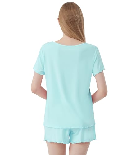 Image of WiWi 3 PCS Pajamas for Women Set Short Sleeve Pajama Sets Capri and Shorts Pj Sets Super Soft Cooling Sleepwear S-XXL