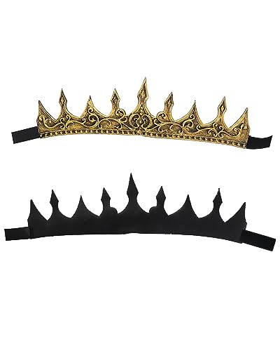 Liatunou Regal King's Crown,Adjustable Royal Crown Prince Tiara,Medieval King Costume Accessories for Adult Kids