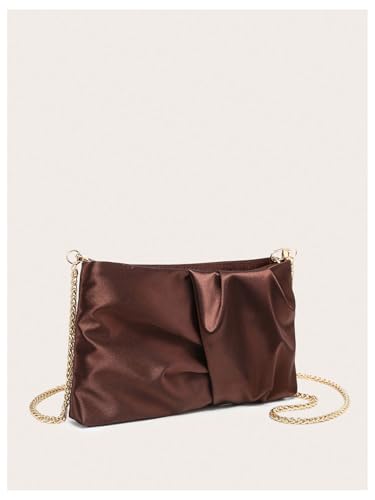 Image of GORGLITTER Women's Evening Bag Birthday Wedding Party Prom Handbag Small Dressy Formal Purse Pleated Satin Clutch