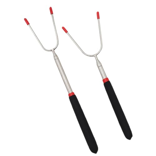 BESPORTBLE 2Pcs Telescoping Meat Forks Barbecue Grill Utensils for Roasting Hot Dogs Kebabs and Chicken Portable Bbq Tools for Outdoor Cooking