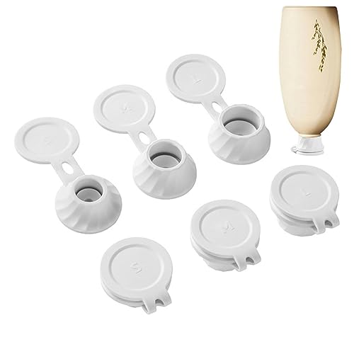 DNCG Bottle Emptying Caps Kit, 6pcs Adapters Transfer Connector, 3 Sizes Inverted Caps Flipping Bottle Set, Get Every Drop Out Of Lotions, Shampoos, Kitchen Condiments, Beauty Kitchen Supplies, 1