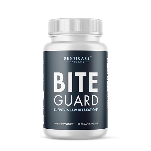 Image of BiteGuard - Calms Jaw for Teeth Grinding & Bruxism Relief - (Vegan Safe, Non-GMO) 90 Capsules, Pure Magnesium for Bruxism Supplement by Denticare Naturals