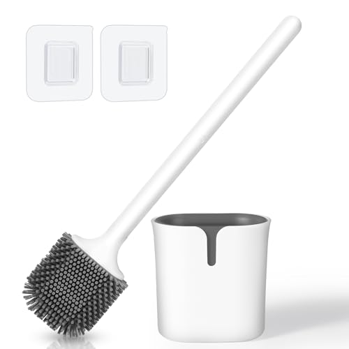 Blendura Escobillas de Baño, Escobilla Baño con Soporte, Escobilla WC Silicona, Toilet Brush Escobillas de Baño Limpieza Profunda para Baño