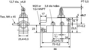SUNS International SN92-Q22-C Adjustable Roller Plunger Enclosed