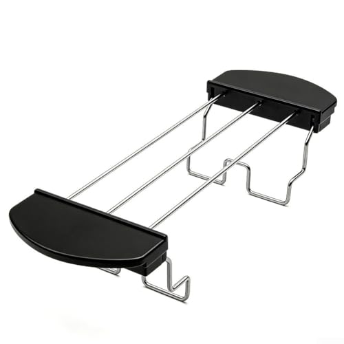 Grille à toast en acier inoxydable de 26 cm pour réchauffer le pain et refroidir le pain en plein air, accessoire de barbecue, passe au lave-vaisselle (noir droit)