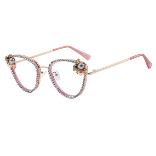 Lunettes de soleil transparents diamant tendance strass et perles femme